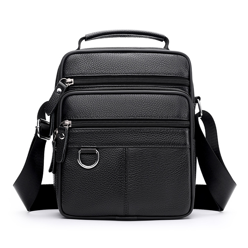 Bolsa de hombro de cuero de vaca de hombre de lujo ligero bolso de hombro de cuero vertical bolso de hombro de ocio de negocios en stock al por mayor