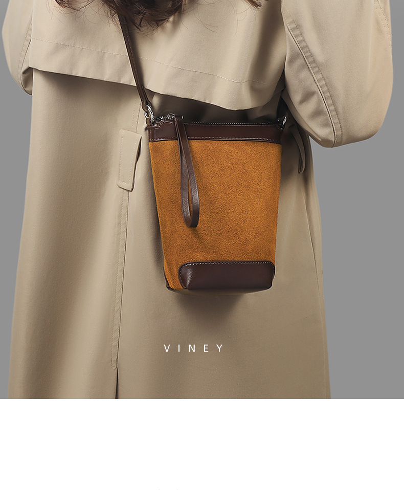 Túi bucket nữ đeo chéo kiểu mới mùa hè, chất liệu nhẹ, phong cách thời trang cao cấp — nâu chi tiết 16