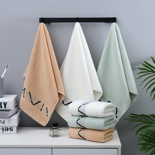 Towel pure cotton adult water-absorbent face wash bath towel twill cut-off thickened facial towel commercial super couple gift towel