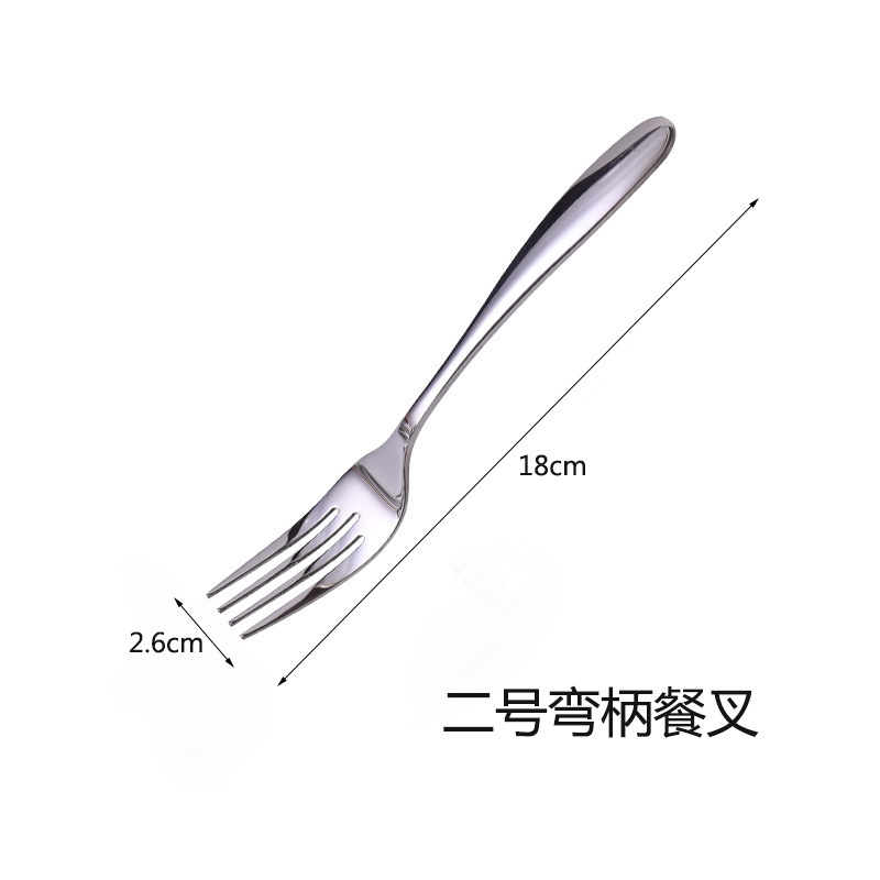 クリエイティブ曲げ柄304ステンレスフォークスプーン食器の明るい顔の西洋スプーンの丸いスプーンの水滴スプーンの商用デザートスプーン|undefined