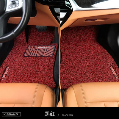 Car coil floor mat, single piece – Universal Foot Pad - front-row-pure-enjoyment-series-black-and-red