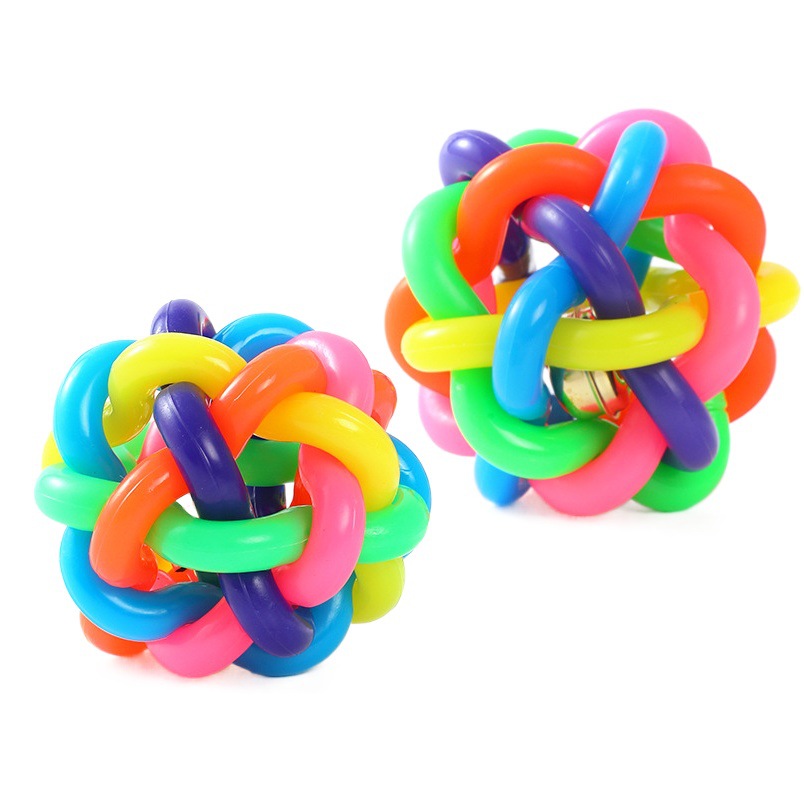 Fabricante en stock medio colorido campana bola Hawo pequeño y mediano tamaño perro de goma esférica
