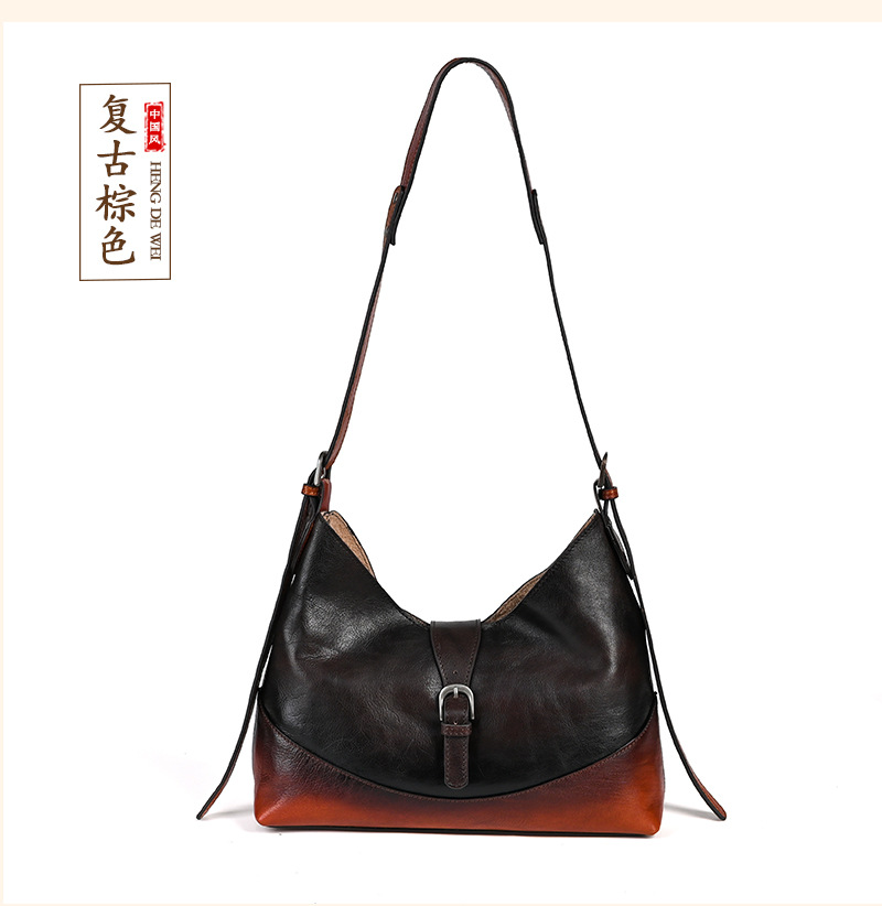 Túi tote da bò thật phong cách vintage, tay cầm chắc chắn, dung tích lớn — Vàng cổ điển, Màu xanh lá cây, Đỏ cổ điển, Nâu cổ điển chi tiết 25