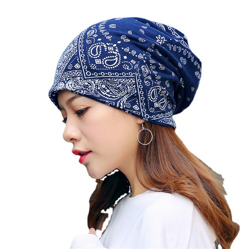 Spring and summer thin pullover hat cashew nut scarf black and white foreign trade supply autumn multi-purpose confinement hat scarf