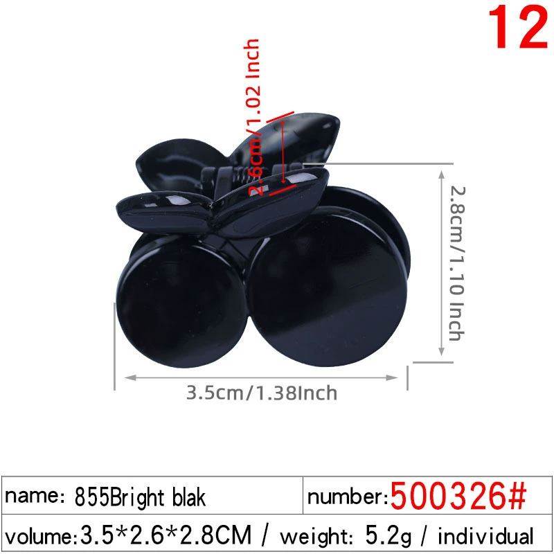 Набор зажимов для волос — assorted black crab pins & маленькие зажимы, разнообразные формы, 1.5–13 см