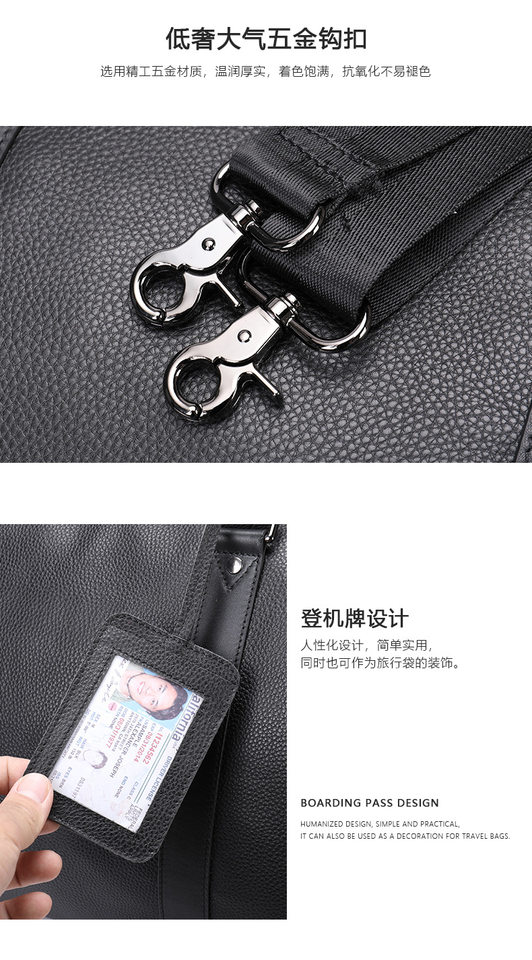 Túi du lịch da bò thật cho nam dạng thùng tròn có ngăn giày, đeo chéo và xách tay, 55×25,5×27,5 cm — 8706 Cà phê (45cm), 4014 Đen (45cm), 4015 Đen (55cm), Cà phê chi tiết 17