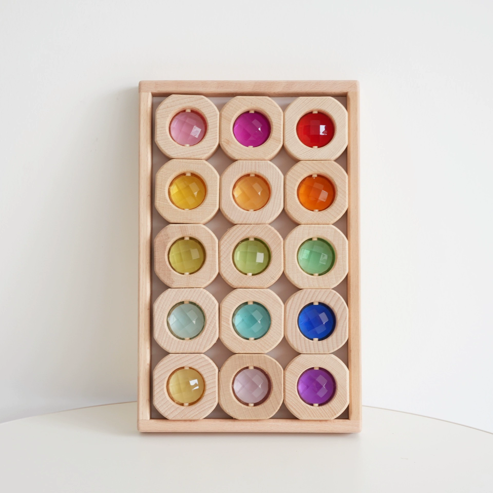 Acrylic constructor, rainbow toy for kindergarten, with gem, early education