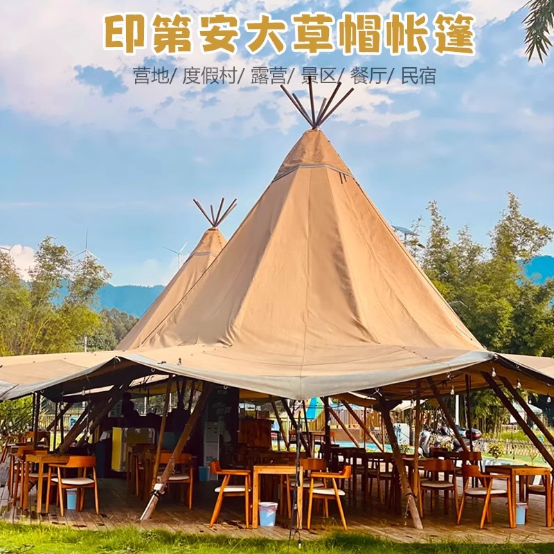 Tentas indias al aire libre camping ocio pirámide red tent bar fiesta de lujo salvaje fábrica personalizada