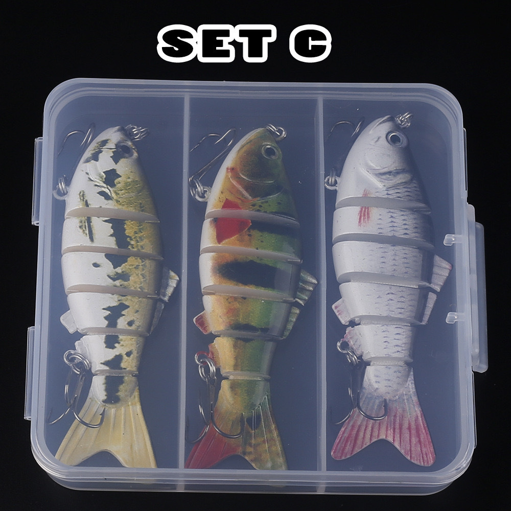 Juego transfronterizo de 5 piezas 10CM 20G seis secciones Luya cebo falso cebo de simulación de pescado de varias secciones