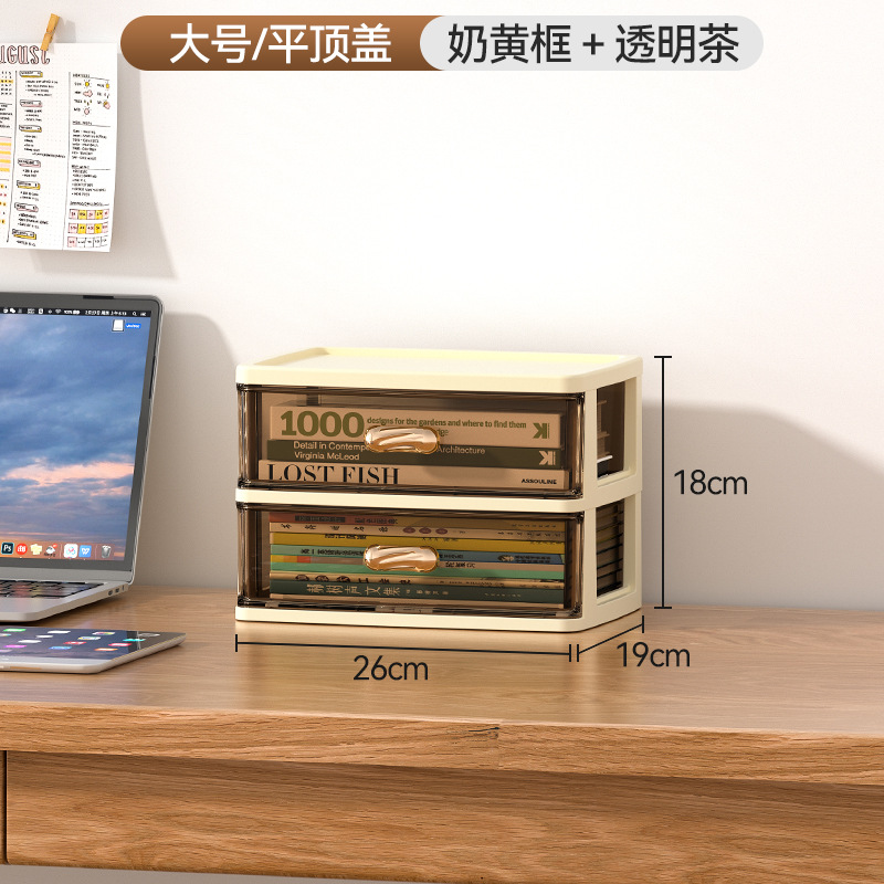 Caja de almacenamiento transparente de escritorio tipo cajón escritorio de oficina ordenar artefactos cosméticos estante caja de armario