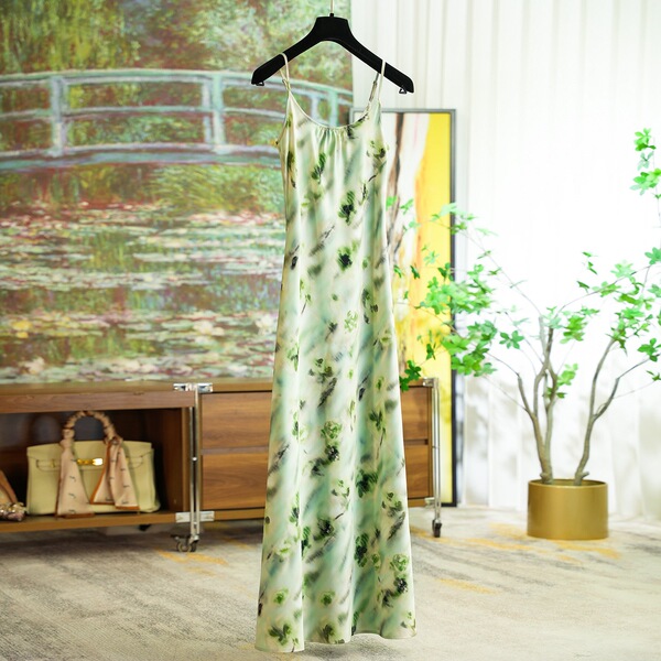 Slimming Jacquard Suspender Dress Long Skirt Summer 0413