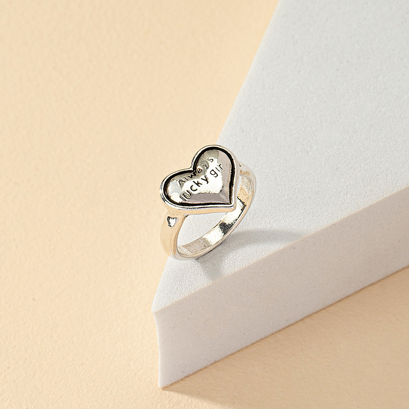 Trend small design fashionable ring hip-hop style with letters heart…