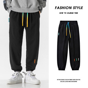 JYF-G63 men's plus size autumn fashion brand loose plus size all-match wide leg men's sports casual sweatpants