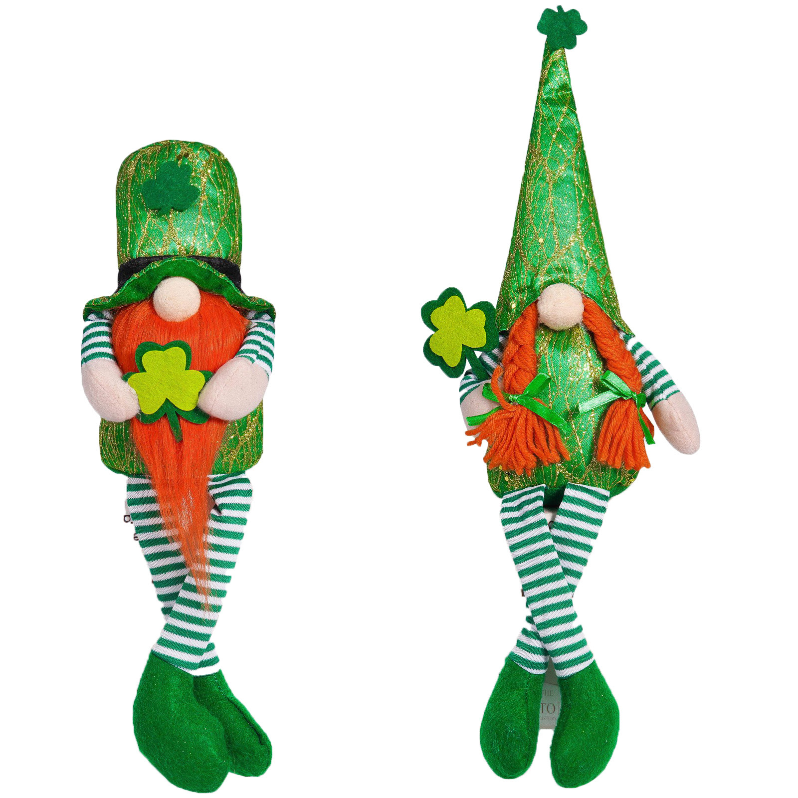 Transfronterizo irlandés Día de Patricio decoración muñeca verde creativa rosa brillante hoja verde adornos enanos Rudolf