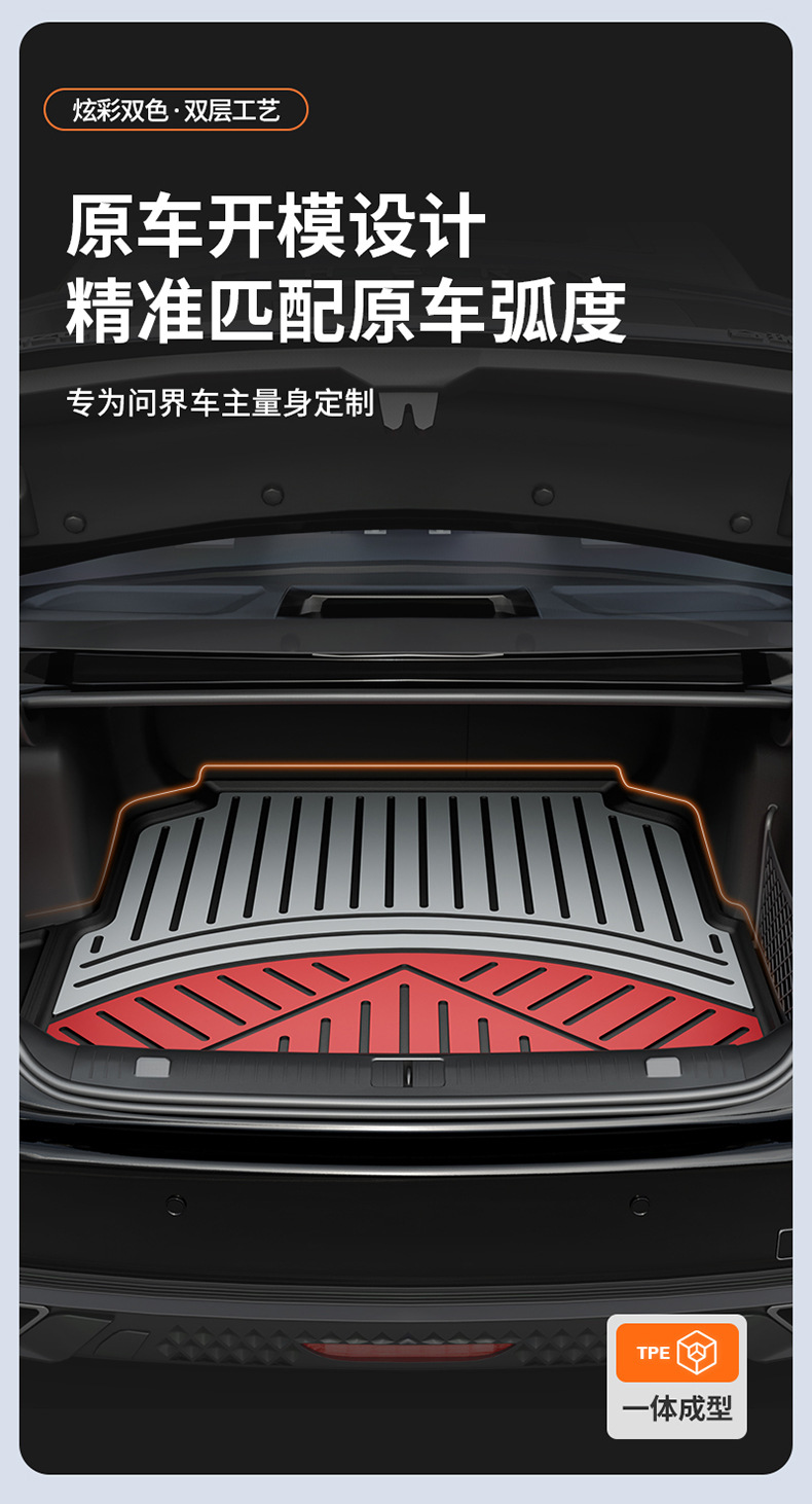 Suitable for Chery Tiggo 8, Arrizo 8, iCAR V23, special colorful TPE car trunk mat accessories