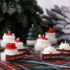 クリスマス手描き香薫小茶ワックスろうそく雪だるまヘラジカサンタクロース祝日プレゼント写真撮影道具