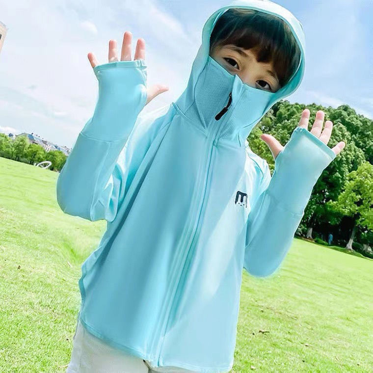 アイスシルクの薄い子供用日焼け止め服、通気性のある日焼け止め服、男の子と女の子の日焼け止め服、ベビースキン服、夏の日焼け止め服|undefined