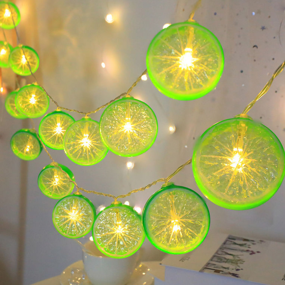 Verano imitación limón lámpara de lámpara al por mayor festivales decoración de fiesta solar cabina decoración de lámparas de colores al aire libre