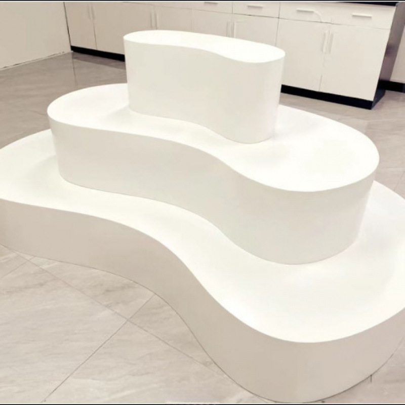 中岛台展示台鲜花鞋包服饰店展示柜流水异形网红展示柜中岛云朵台