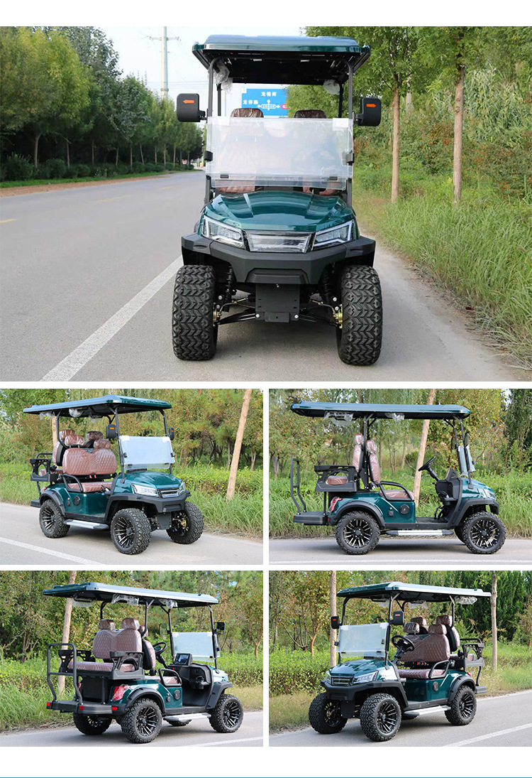 Electric Sightseeing Car, Four-Wheel, Export Model, Fuel-Powered, 2-10 Seats, Golf Cart for Tourist Areas and Golf Courses