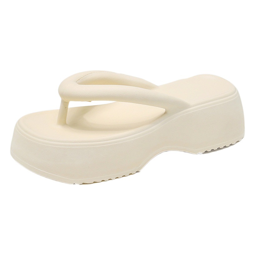 Chanclas de suela gruesa para mujer, estilo europeo y americano de verano, sandalias de tiras EVA de suela plana y suave, estilo europeo y americano.