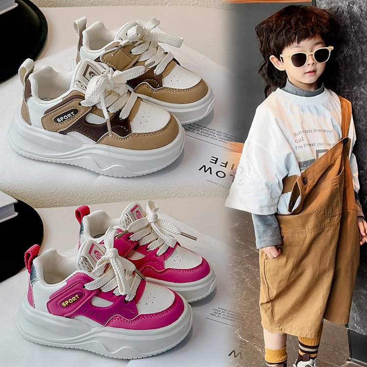 Children's two-tone non-slip sneakers for leisure with velcro