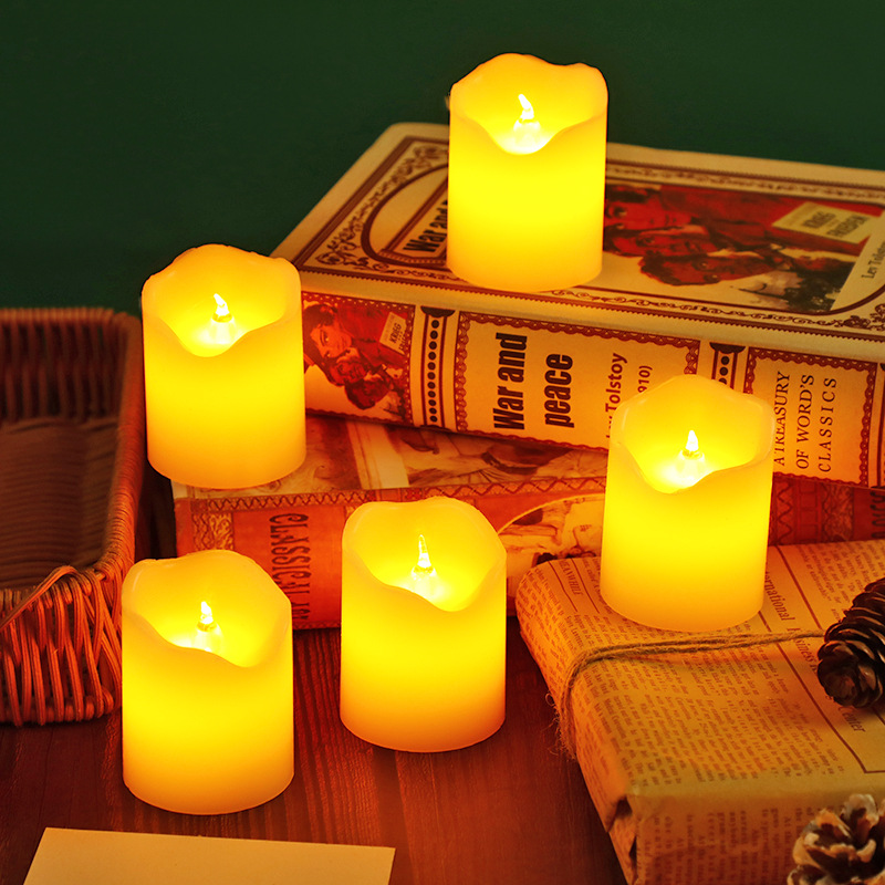 LED simulation electronic candle oblique mouth wavy candlelight…