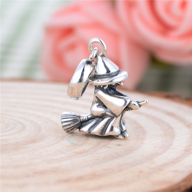 1 Piece Cute Simple Style Owl Wings Ghost Sterling Silver Enamel Inlay Pendant Jewelry Accessories display picture 4
