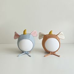 秋南 韓國嬰兒帽子ins可愛超萌新生兒系帶兒童護耳帽寶寶胎帽批發