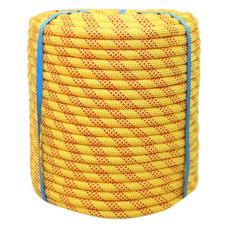 Cuerda de montañismo Cuerda protectora de descenso de velocidad Cuerda estática de expansión de escalada Cuerda de poliéster Cuerda de seguridad de trabajo aéreo de doble gancho para exteriores