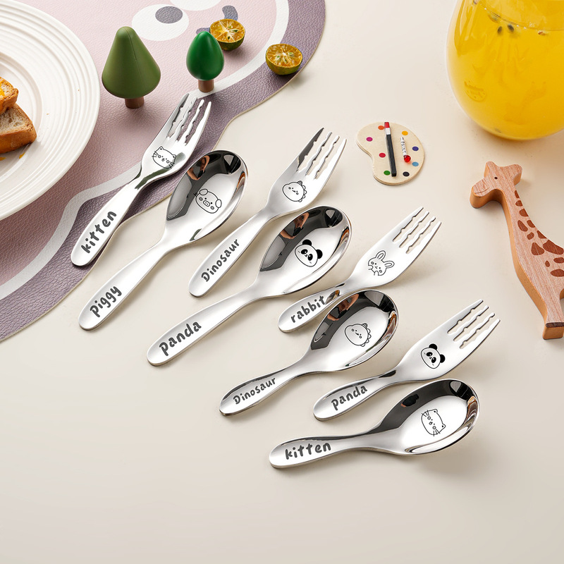 Children's Spoon 316 Stainless Steel Spoon Cartoon Animal Small Spoon Mini Small Spoon Baby Food Supplement Spoon Fork Children's Spoon 316 Stainless Steel Spoon Cartoon Animal Small Spoon Mini Small Spoon Baby Food Supplement Spoon Fork
