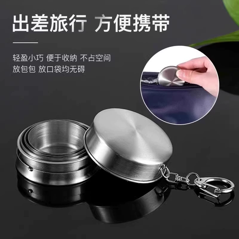Foldable handheld mouthwash stainless steel for traveling