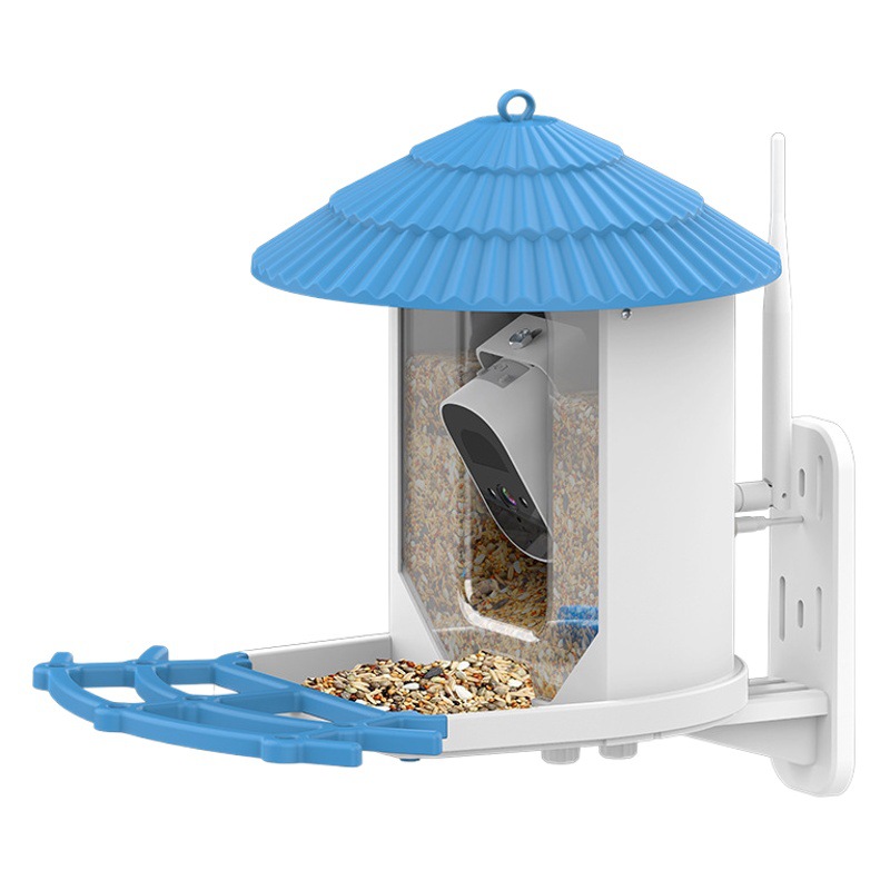 Comedero para pájaros con cámara inteligente de 2.5K de alta definición, energía solar, reconocimiento de aves por IA, alimentación de aves, reconocimiento por IA