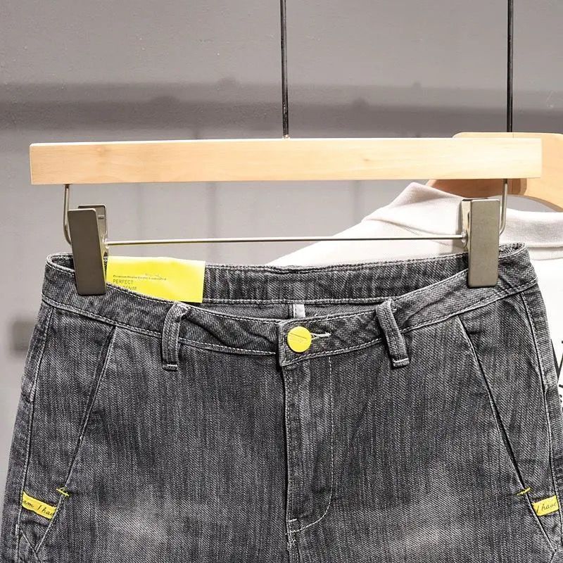 Short d'été fin pour hommes, marque de mode 2024, nouvelle poche diagonale, version coréenne, slim fit, pantalon élastique cinq quarts, tendance_voghion.com