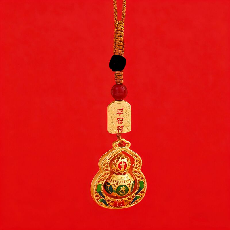 中国風ひょうたん合金キーホルダー、福禄飾りキーチェーン、高級感のある金属ペンダント、ギフトペンダント工場|undefined