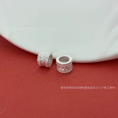 999 pure silver fortune beads, pure silver 3D loose beads, spacer beads, DIY silver jewelry accessories, braided rope bracelet (Zərgərlik ara hissələri) - rich-and-wealthy-weight-approximately-024g005g