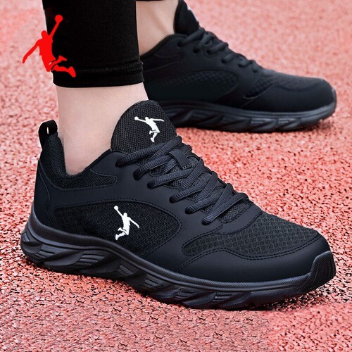 Autumn Black Rubber-Soled Sport Synthetic Leather Low-Top Mesh Self-Inspected Round-Toe Color-Matched Men's Shoes