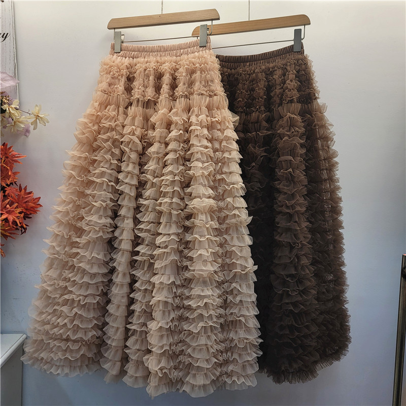 2025 Autumn and Winter New Design Heavy Multi-Layer Cake Skirt Tutu Skirt Super Fairy Princess Skirt Half-Length Skirt