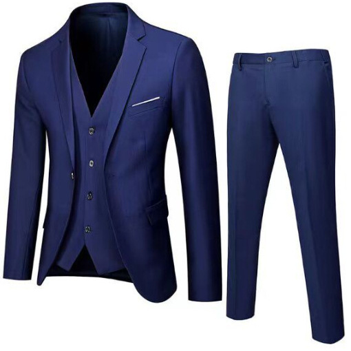 1 Casual Small Korean Version Slim Fit Autumn New Style Groom Wedding Two-Piece Business Suit Men's Clothing_viptrois.com