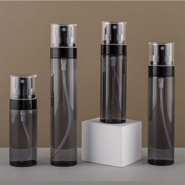 现货80ml120ml半透黑平肩细雾喷雾瓶分装按压补水保湿定妆分装瓶