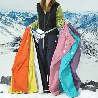 美式机能风三防冲锋裤秋冬季户外滑雪情侣设计感加绒工装休闲裤子