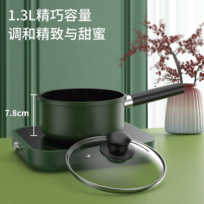 Кастрюля для детского питания с антипригарным покрытием из камня Maifan, быстрая лапша быстрого приготовления, небольшая опора для индукционной плиты с плоским дном.