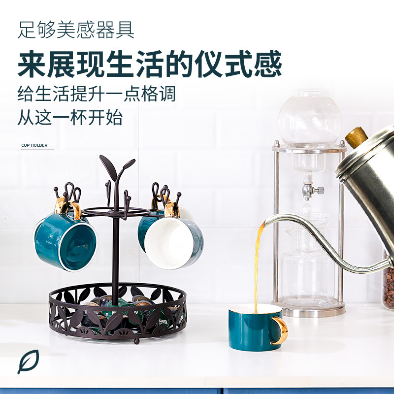 Placa de fruta multifuncional de doble capa de hierro de estilo europeo moderno plato de fruta seca creativa decoración de mesa de café en casa portavasos giratorio