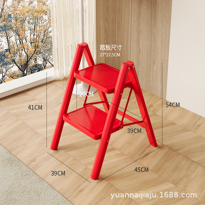 梯子家用折叠伸缩加厚人字梯室内多功能三四步多层铁艺花架梯楼梯|undefined