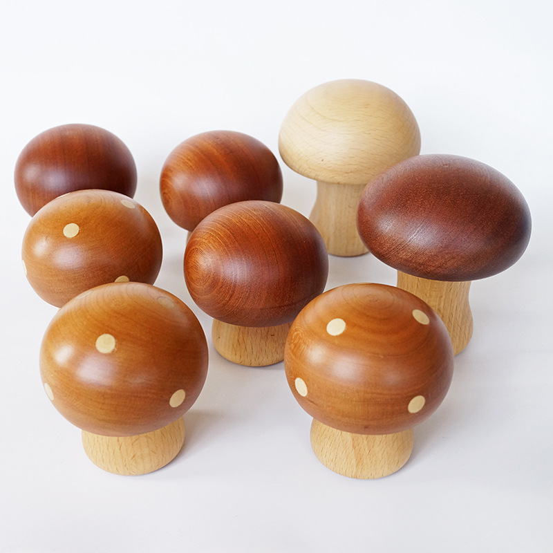 Caja de música de madera decoración giratoria setas caja de música hecho a mano niñas cumpleaños regalo niños juguetes de madera