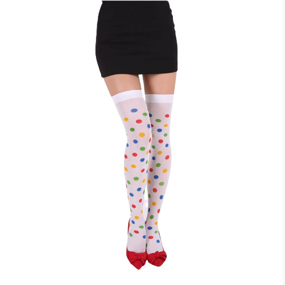 Personaje de payaso de Halloween Pantimedias verticales en forma de diamante Accesorios de rendimiento de maquillaje Medias festivas Pantimedias