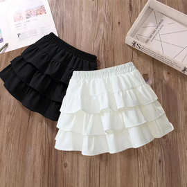 中大女童洋气蛋糕裙夏季新款荷叶边公主风A字半身裙百搭蓬蓬短裙