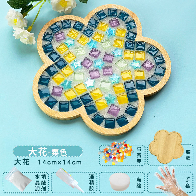 Nuevo producto bricolaje hecho a mano posavasos paquete de material mosaico padre-hijo creativo jardín de infantes pequeño regalo al por mayor juguetes educativos