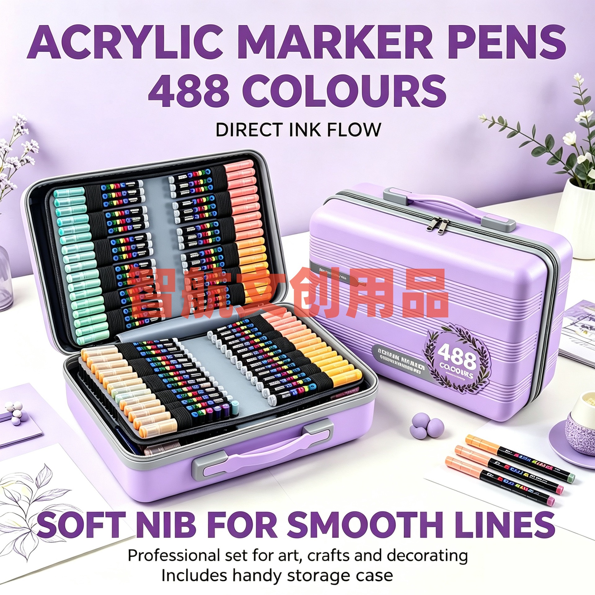 Guangna 8101 Direct Liquid Acrylic Marker Pen with 488 Colors and Soft Tip, Specially Designed for Students and Art Students for Hand-Drawn Coloring