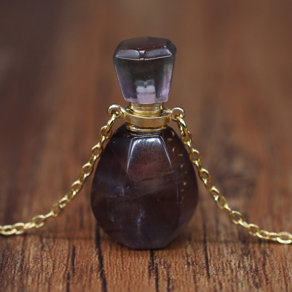 18g Weight Pendant Necklace Classification cable chain Chain Type 1 Piece Quantity Daily Occasion natural stone Material Perfume Bottle Pattern All Seasons Season Unisex Gender Classic Style Style Classic Style Perfume Bottle Natural Stone Cable Chain Pendant Necklace In Bulk 6
